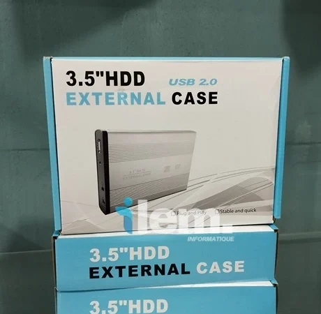 Rack Boitier Metal pour disque dur externe HDD 3.5 pouces SATA USB 2.0 avec Alimentation