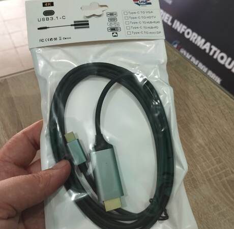 Câble USB Type-C vers HDMI 1,8 m